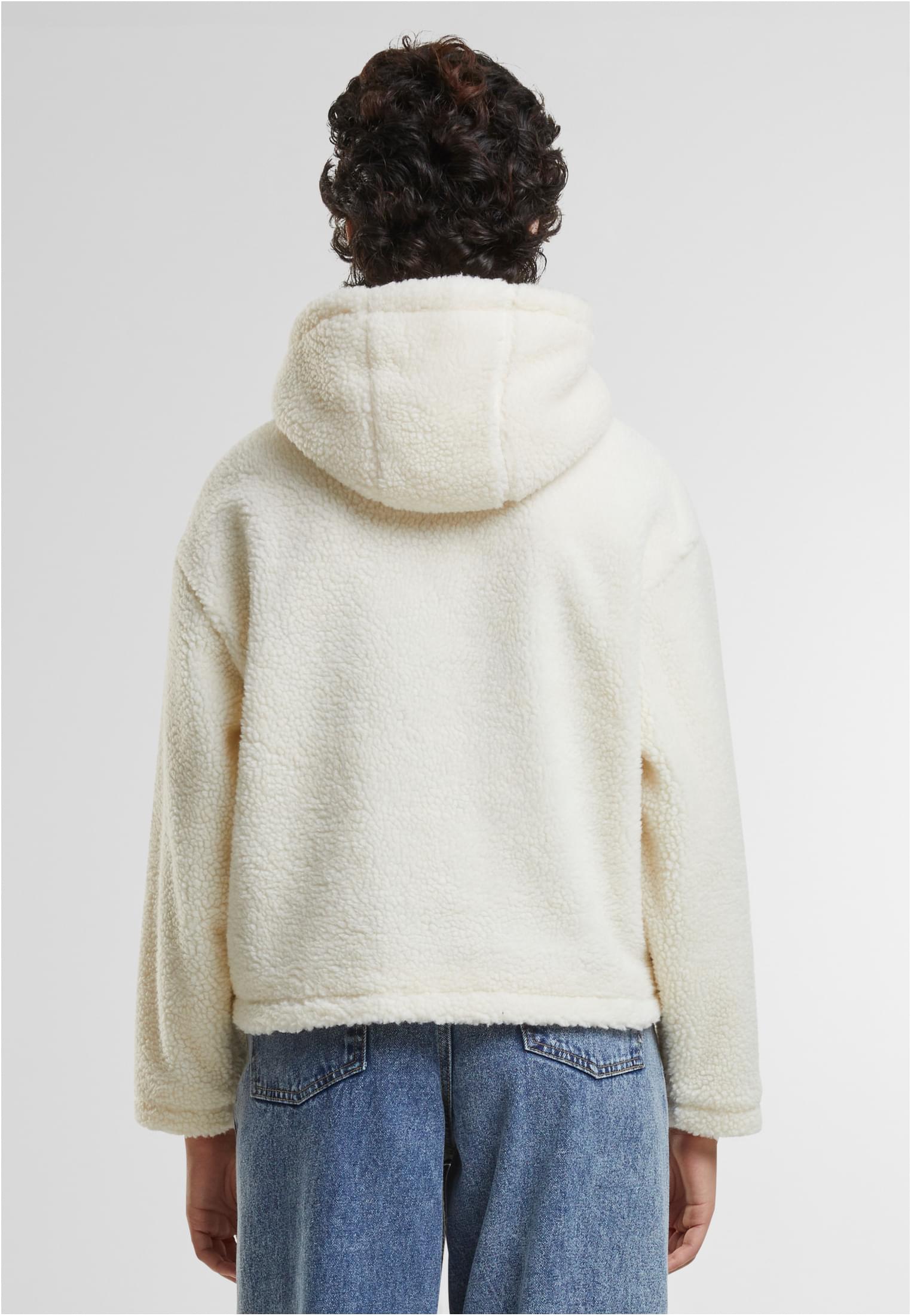 Ladies Short Hooded Sherpa Jacket Urban Classics TB7072-02903 Whitesand