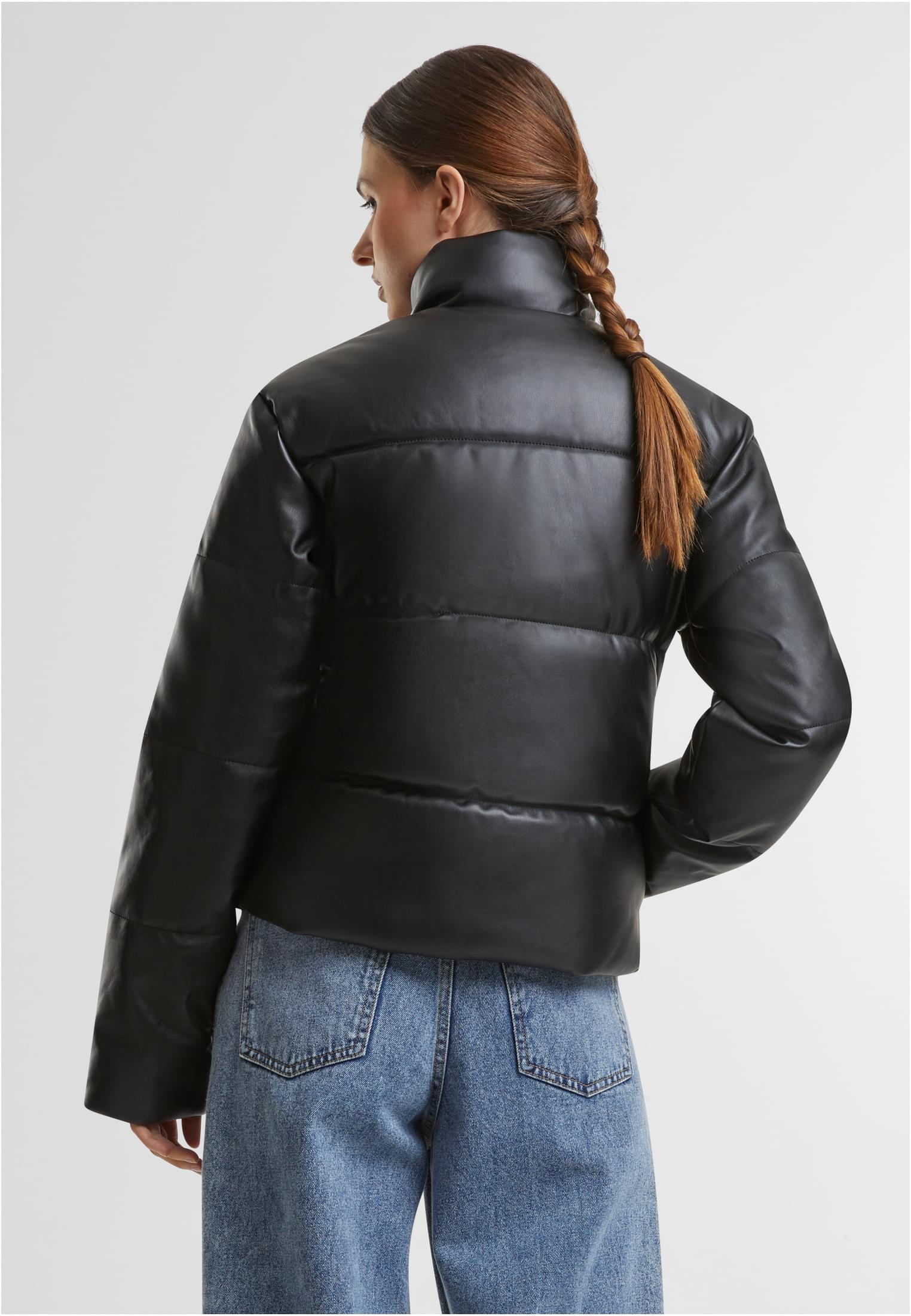 Γυναικείο Μπουφάν Puffer από Συνθετικό Δέρμα TB7073-00007 Urban Classics Black