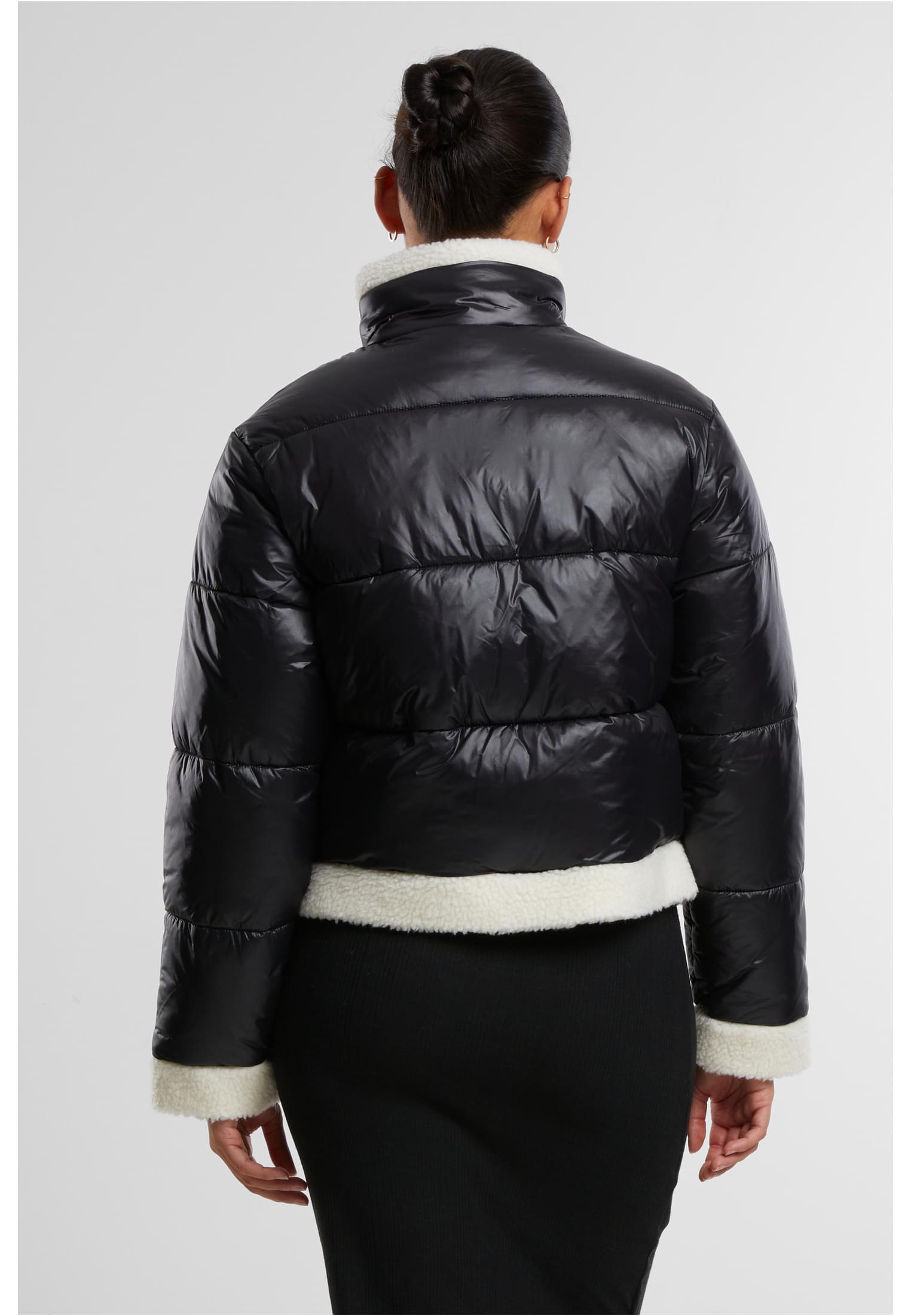 Γυναικείο Μπουφάν Puffer TB7074-03275 Urban Classics black/whitesand