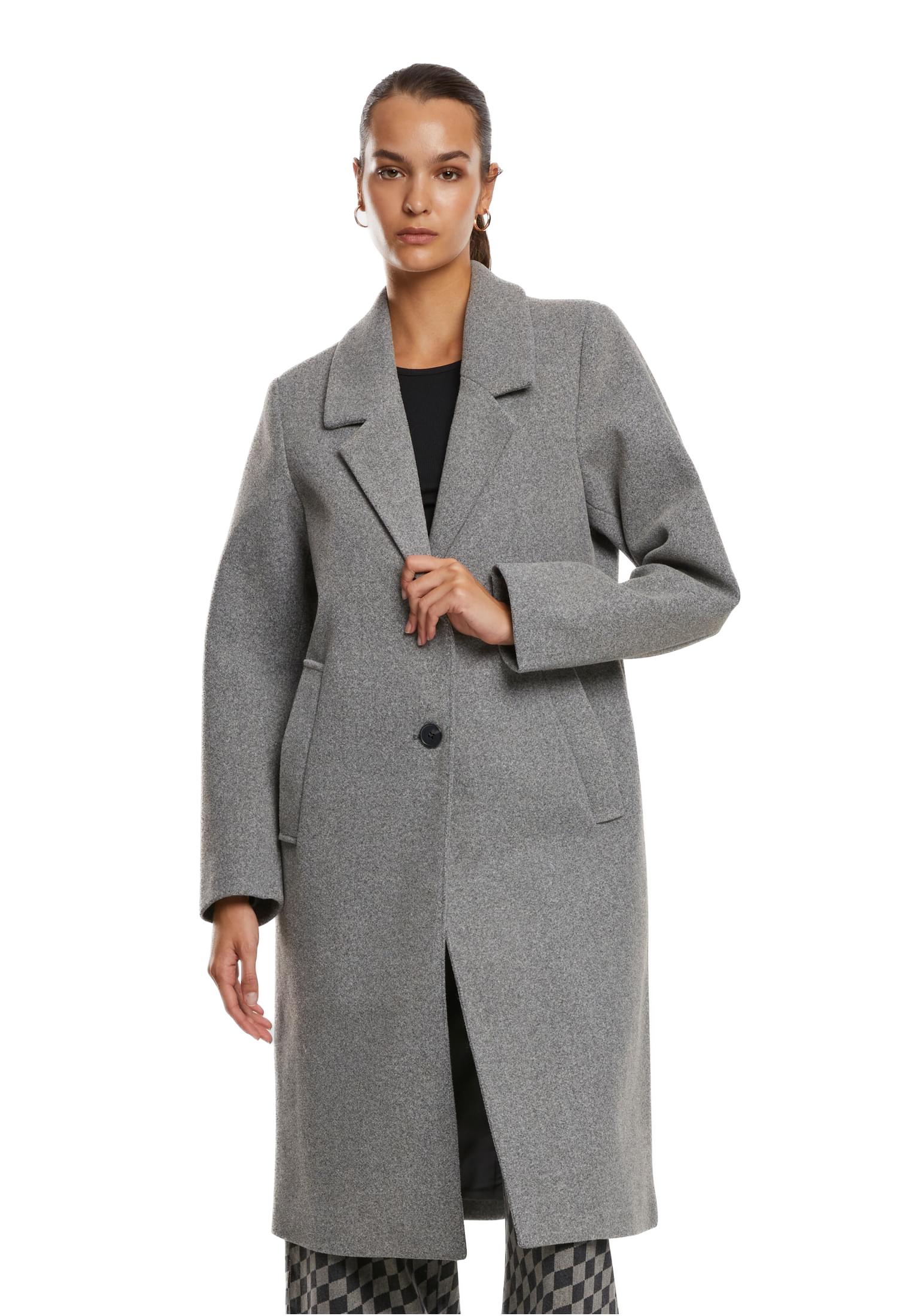 Ladies Basic Coat Urban Classics TB7075-04915 Darkgreymelange