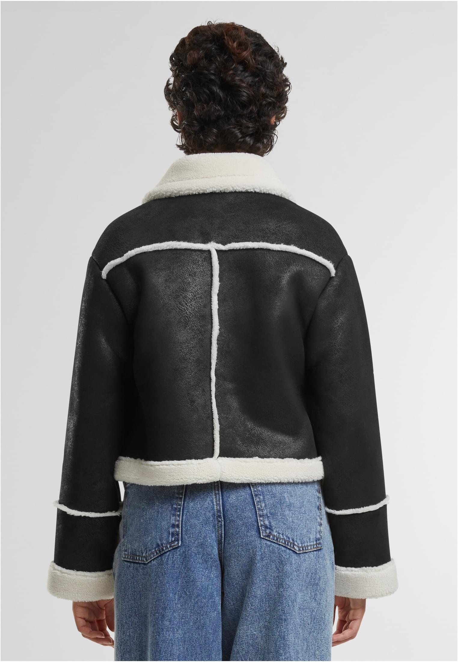 Γυναικείο Μπουφάν Shearling TB7076-03275 Urban Classics black/whitesand
