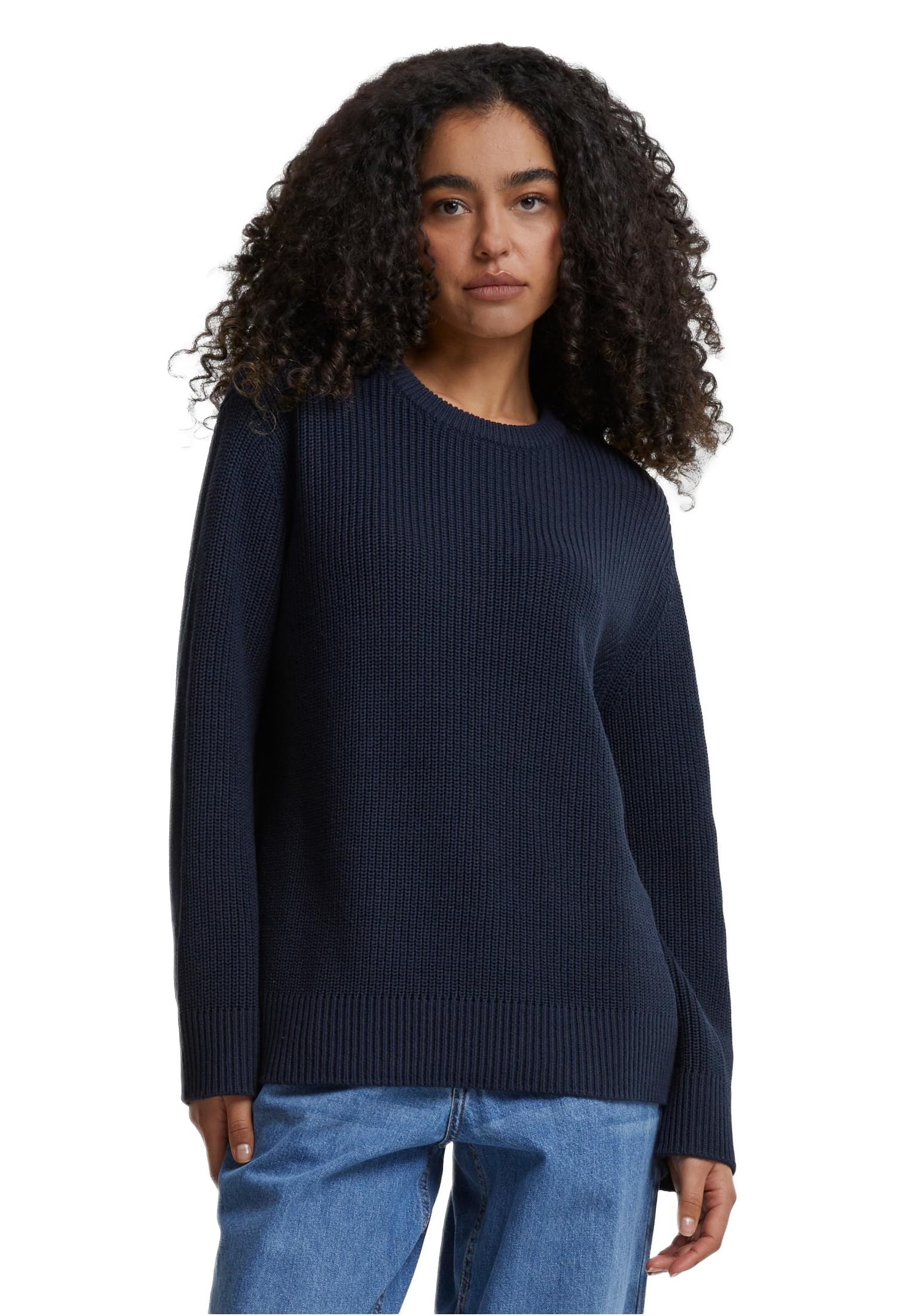 Ladies Rib Knit Sweater Urban Classics TB7116-00155 Navy