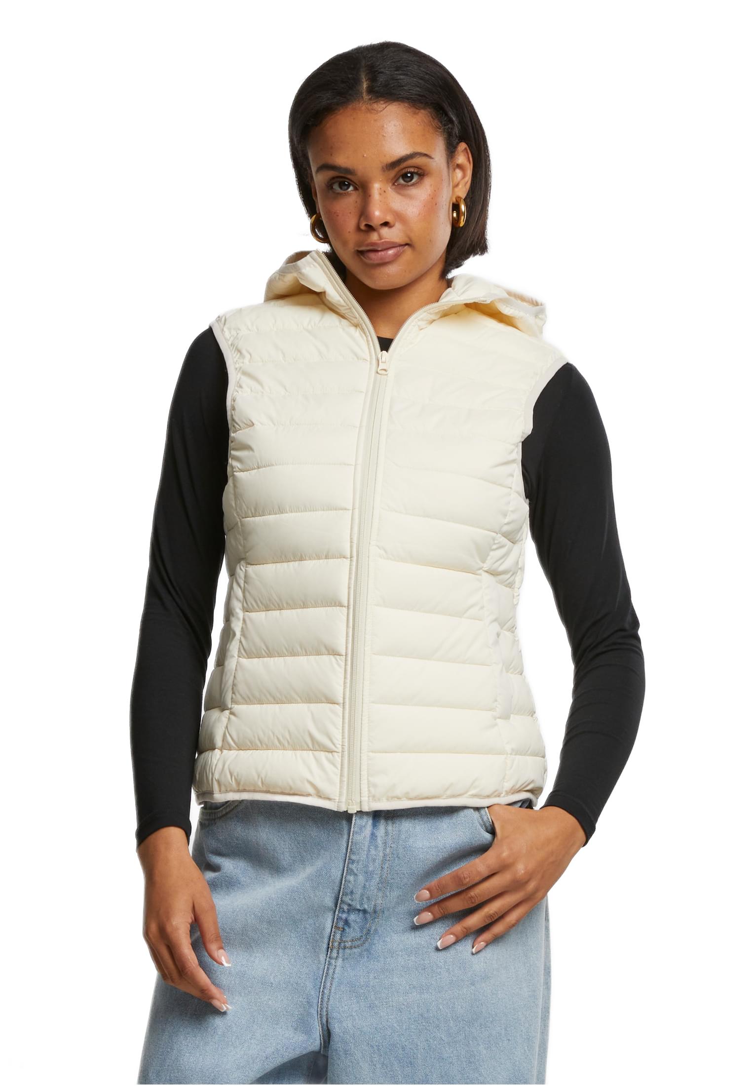 Ladies Ultra Light Puffer Vest Urban Classics TB7156-02903 Whitesand