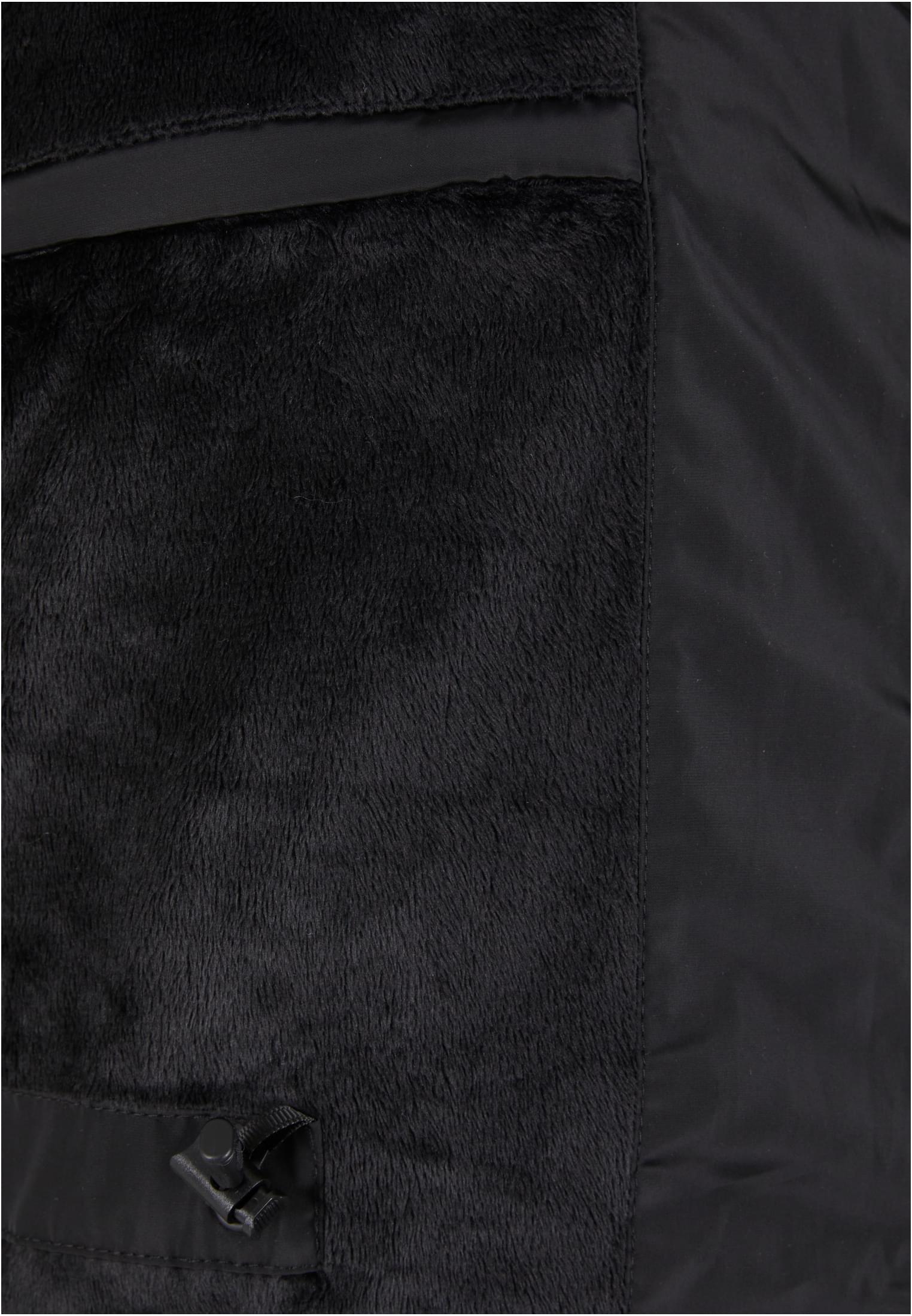 Puffer Jacket With Detachable Fur Collar Urban Classics Tb7259-00007 Black ανδρικά Μπουφάν Simple Wear