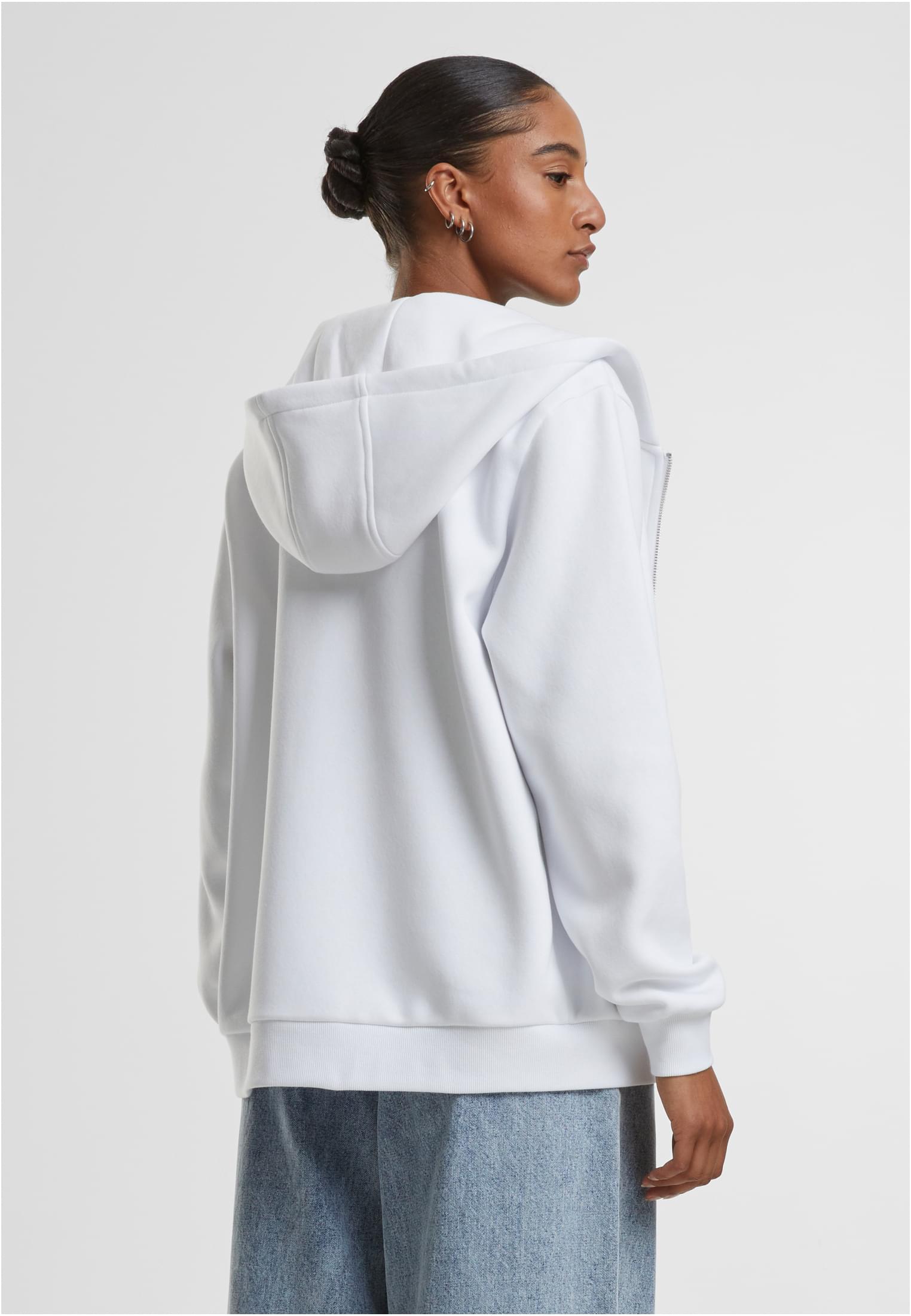 Γυναικεία Ζακέτα με Κουκούλα Fluffy Zip Hoody TB7286 Urban Classics White