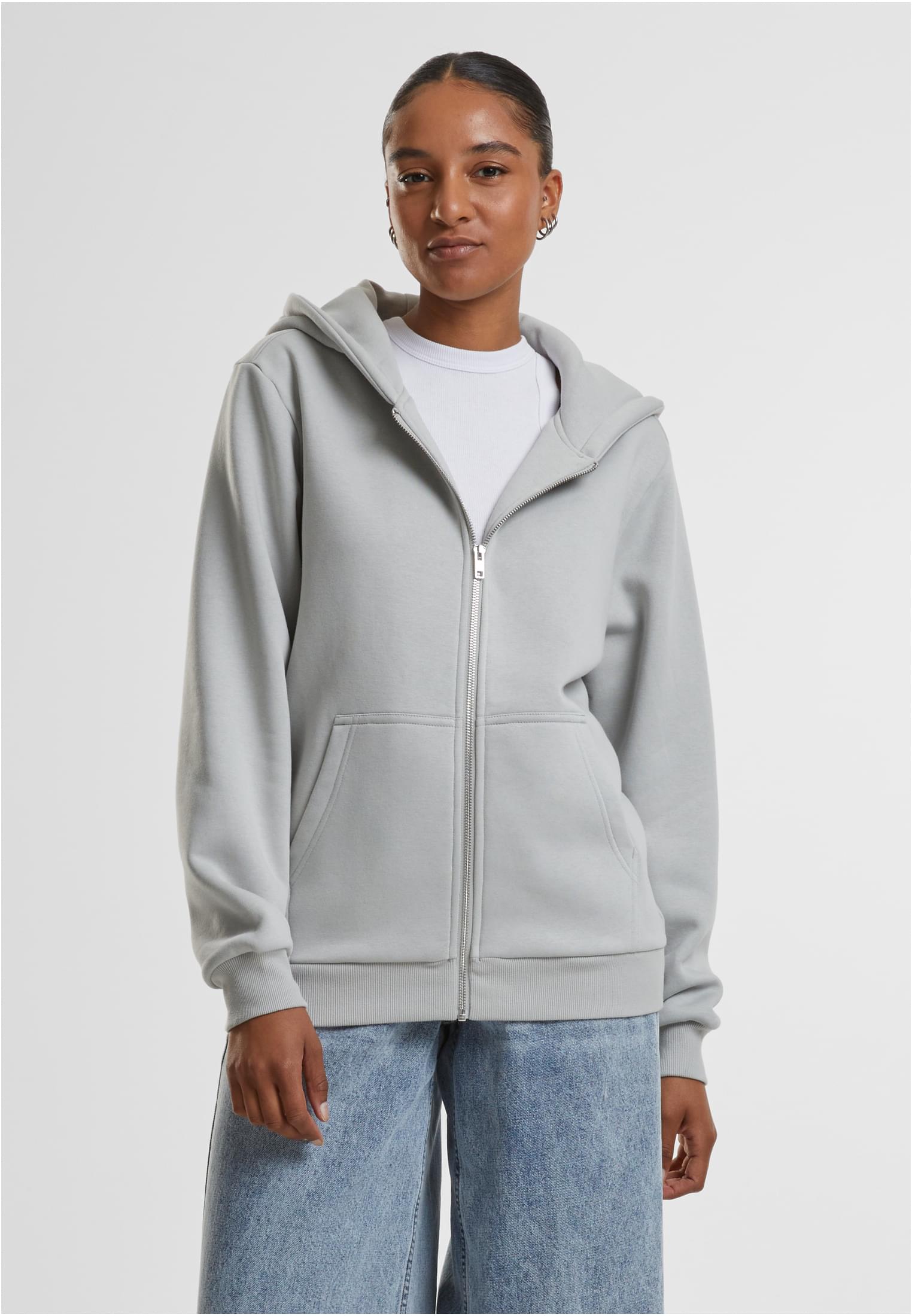 Γυναικεία Ζακέτα με Κουκούλα Fluffy Zip Hoody TB7286-02946 Urban Classics Lightasphalt