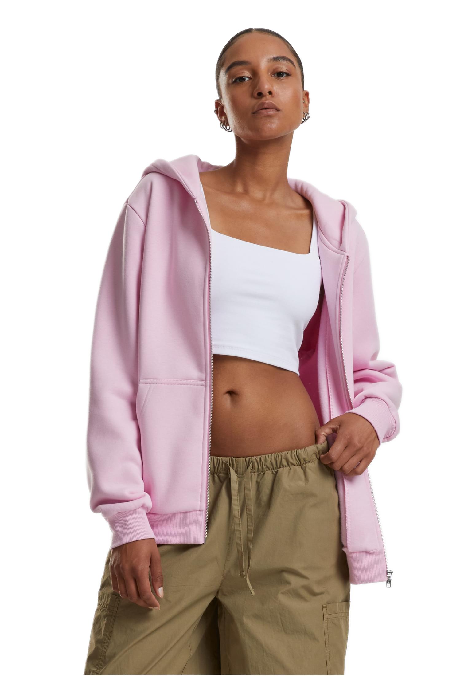 Γυναικεία Ζακέτα με Κουκούλα Fluffy Zip Hoody TB7286-12155 Urban Classics softpink