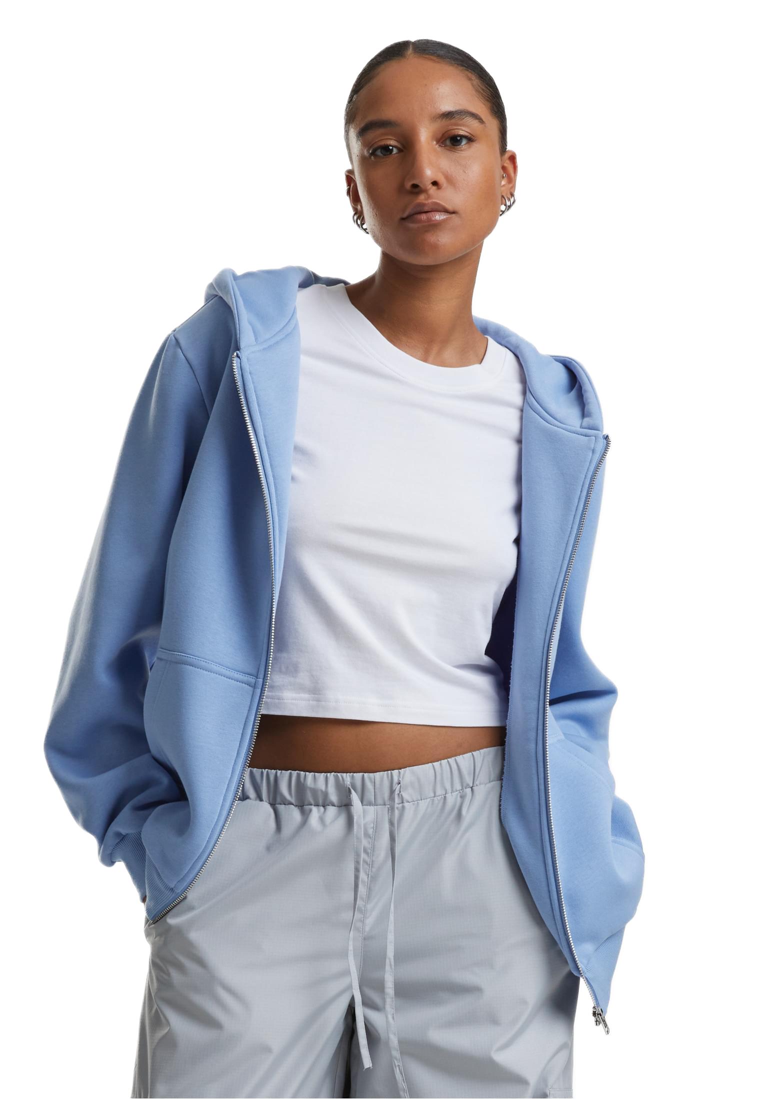 Γυναικεία Ζακέτα με Κουκούλα Fluffy TB7286 Urban Classics Powderblue
