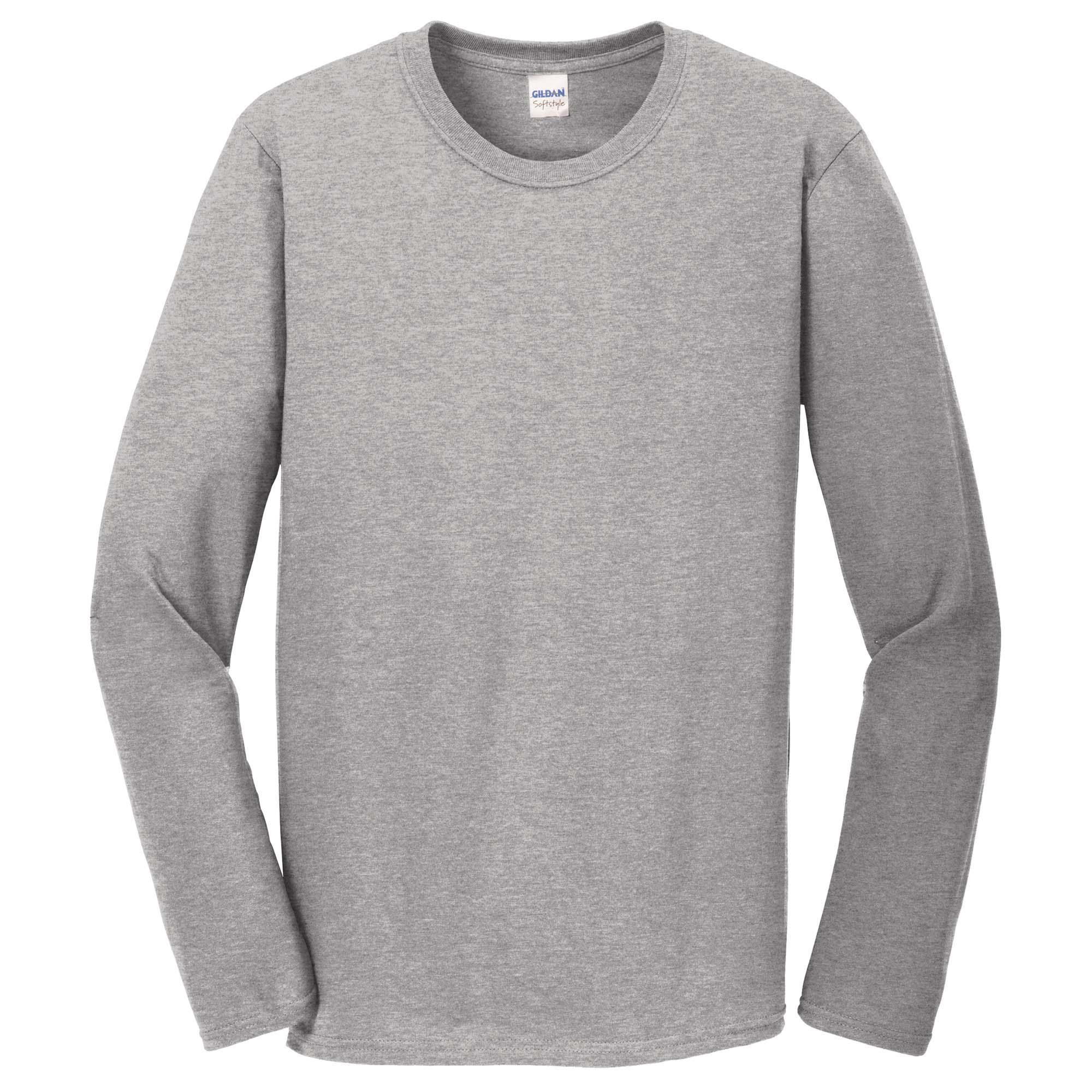 Μακρυμάνικο T-Shirt 64400 Gildan Softstyle Sport Grey ανδρικά Basic T-Shirts Simple Wear Μπλουζάκια κοντομάνικα