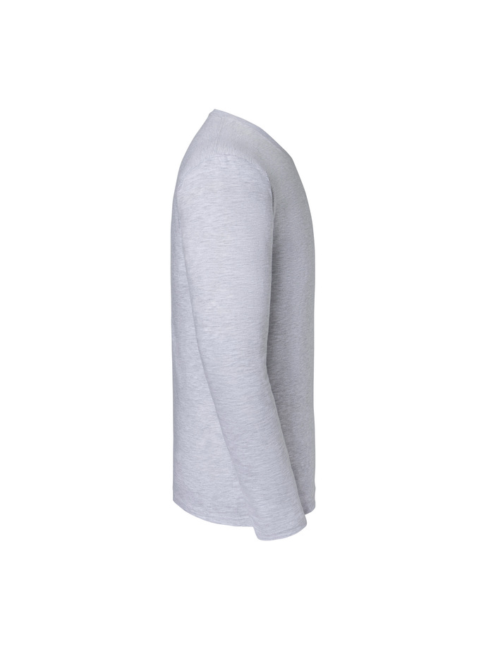 Μακρυμάνικο T-Shirt 61-360-0 Fruit Of The Loom Iconic 195 Ringspun Premium Heather Grey ανδρικά Basic T-Shirts Simple Wear Μπλουζάκια κοντομάνικα