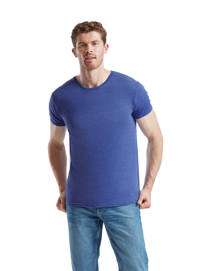 T-Shirt 61-430-0 Fruit of the Loom Iconic 150 Slim Fit Retro Heather Royal