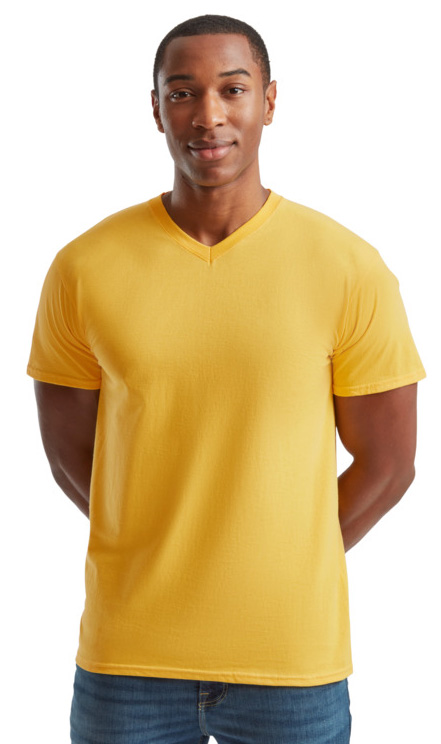 T-Shirt V-Neck 61-066-0 Fruit of the Loom Valueweight Sunflower