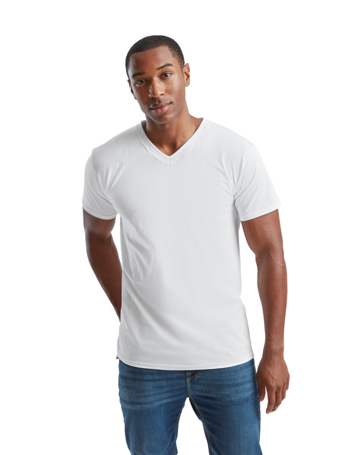 T-Shirt V-Neck 61-066-0 Fruit of the Loom Valueweight White