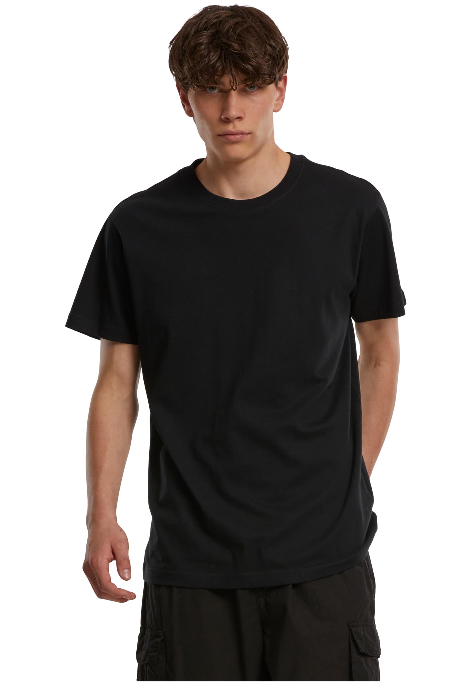 T-Shirt με Στρογγυλή Λαιμόκοψη BY004 Build Your Brand (BYB) Black
