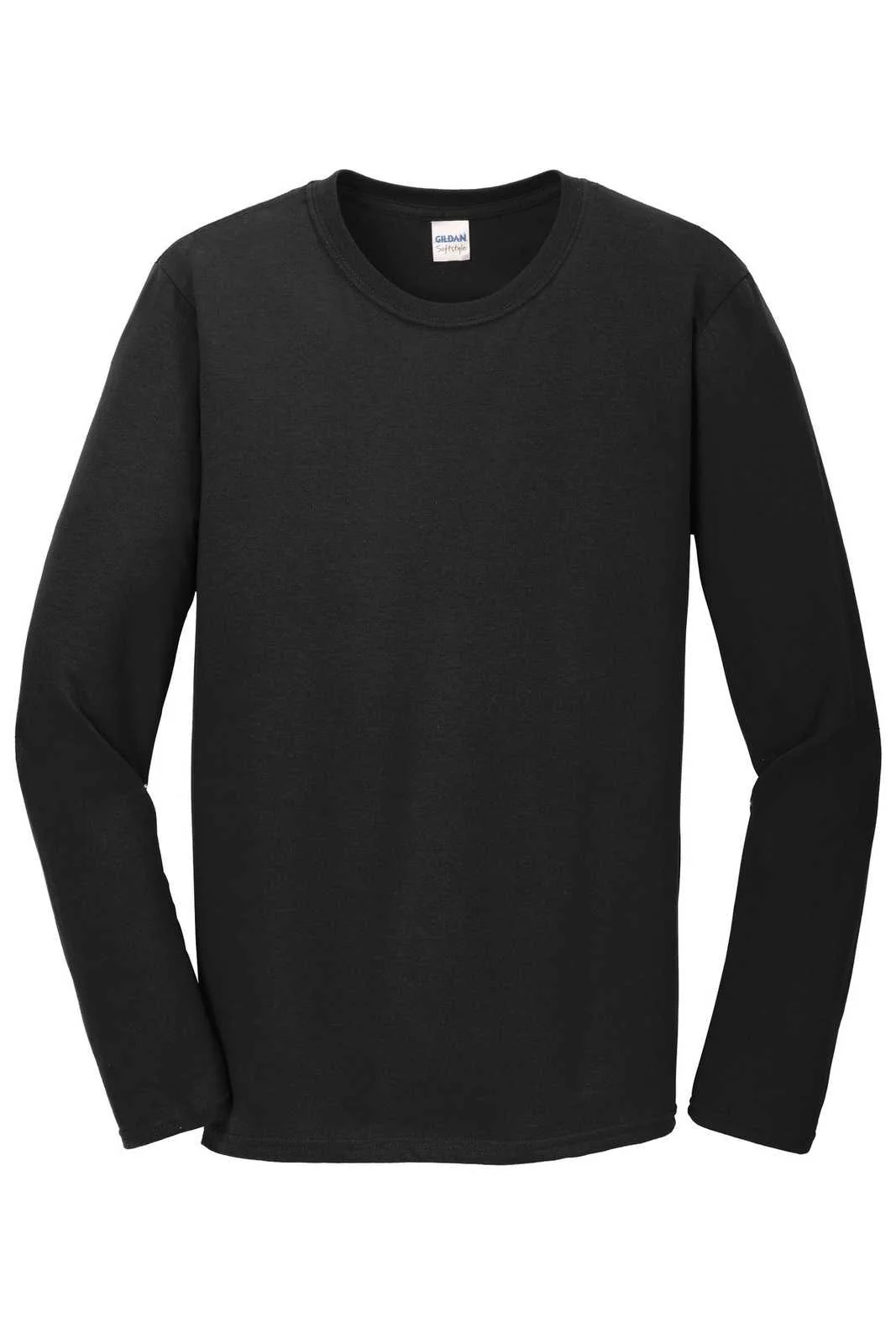 Μακρυμάνικο T-Shirt 64400 Gildan Softstyle Black ανδρικά Basic T-Shirts Simple Wear Μπλουζάκια κοντομάνικα
