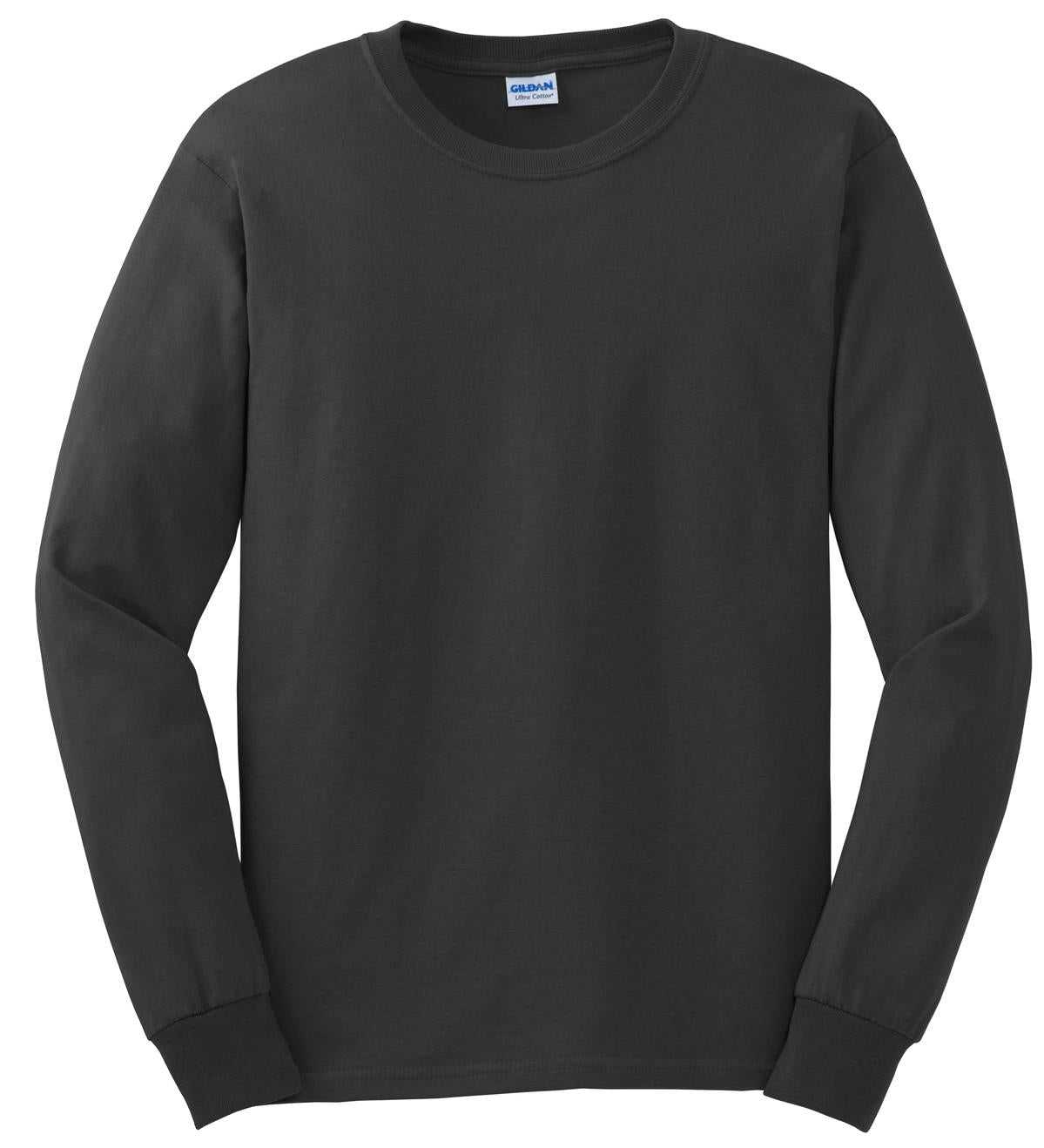 Μακρυμάνικο T-Shirt 2400 Gildan Ultra Cotton Charcoal ανδρικά Basic T-Shirts Simple Wear Μπλουζάκια κοντομάνικα