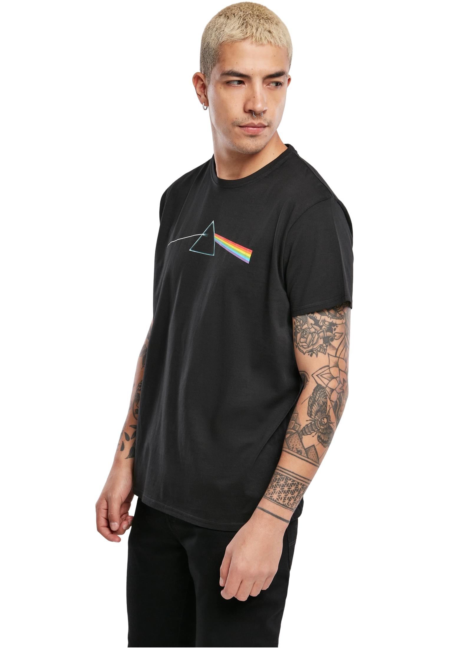 Ανδρικό T-Shirt Pink Floyd Dark Side Of The Moon Merchcode Mt453 Black ανδρικά Basic T-Shirts Simple Wear Μπλουζάκια κοντομάνικα
