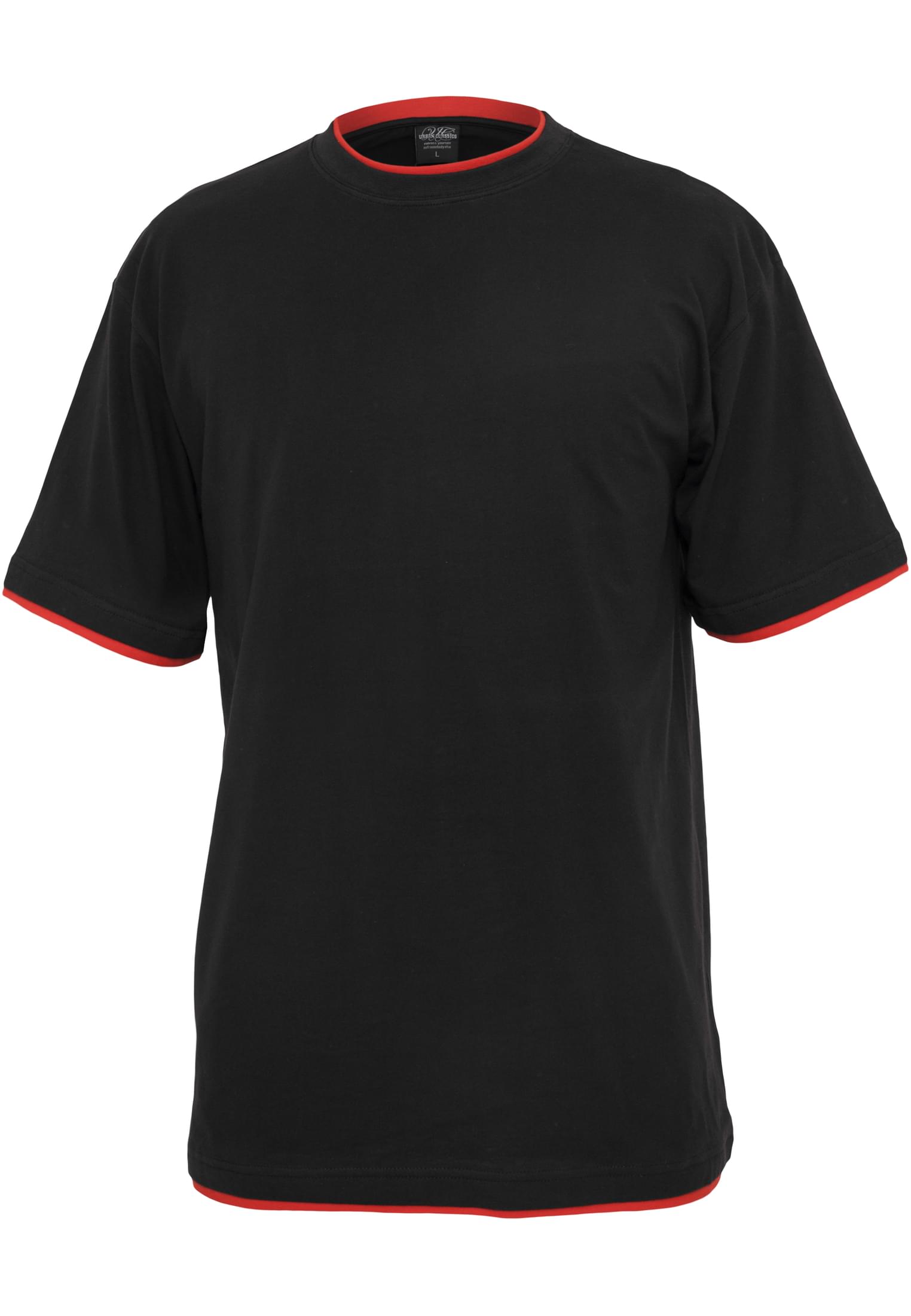 T-Shirt Contrast Tall Tee Tb029A Urban Classics Black Red Μαύρο Κόκκινο ανδρικά Basic T-Shirts Simple Wear Μπλουζάκια κοντομάνικα