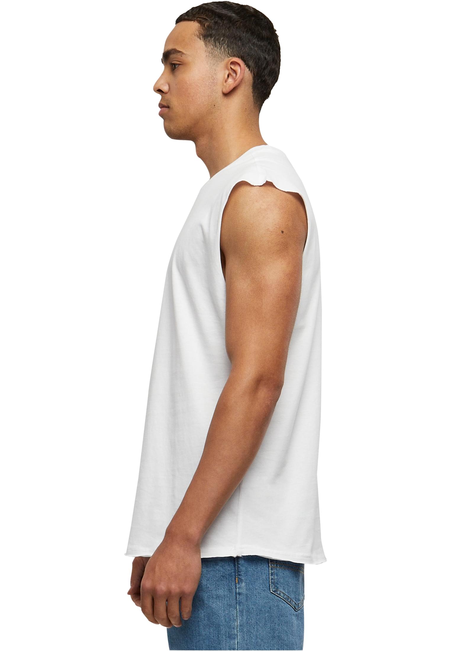 Αμάνικο T-Shirt Tb1562 Urban Classics White ανδρικά Basic T-Shirts Simple Wear Μπλουζάκια κοντομάνικα