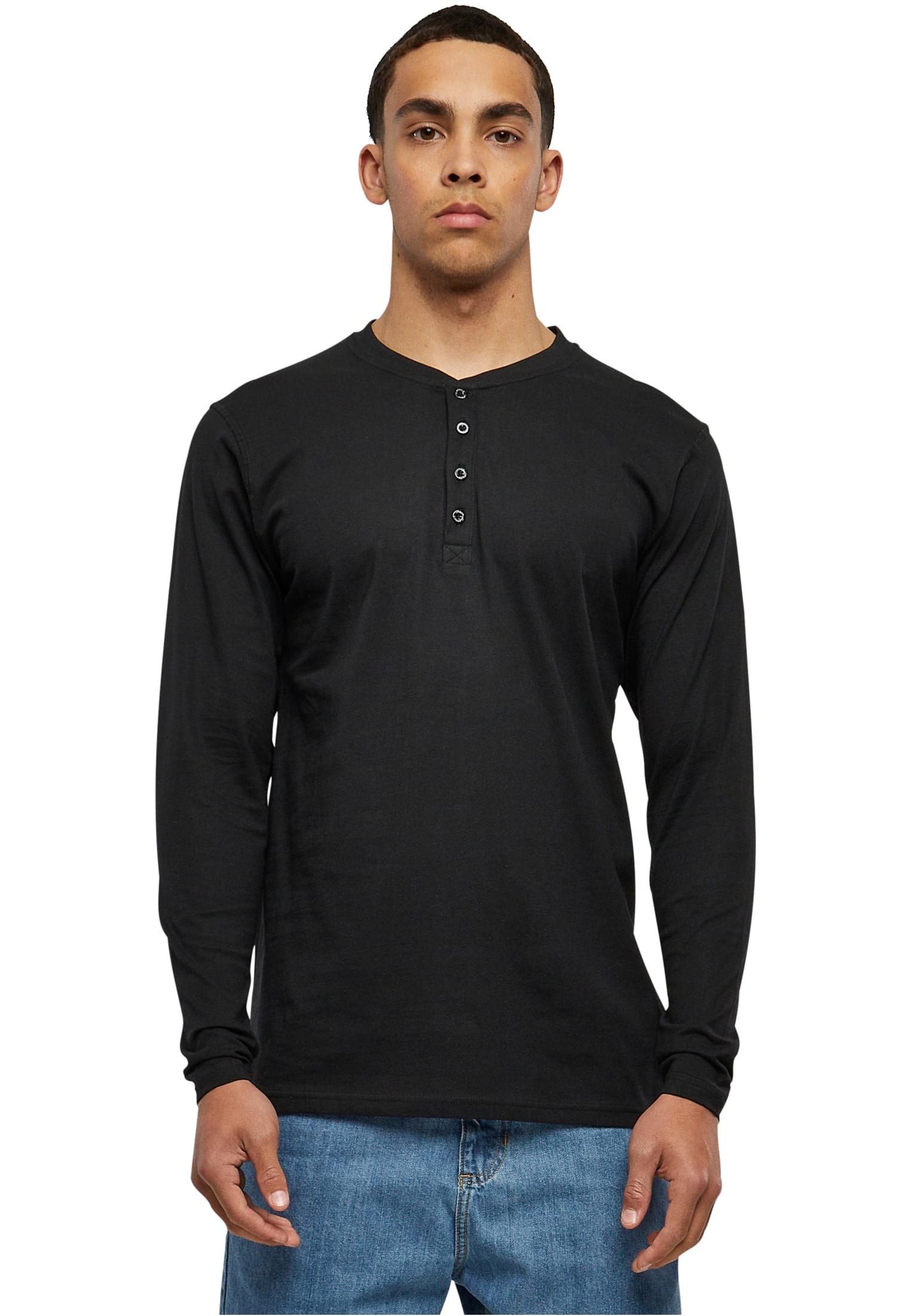 Ανδρικό μακρυμάνικο T-Shirt Basic με κουμπιά Urban Classics TB276 Black