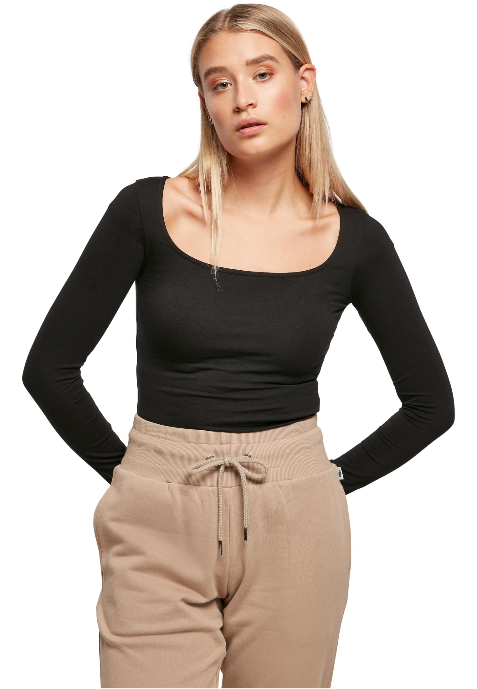 Γυναικείο Μακρυμάνικο Κορμάκι TB4750 Urban Classics Organic Longsleeve Body Black