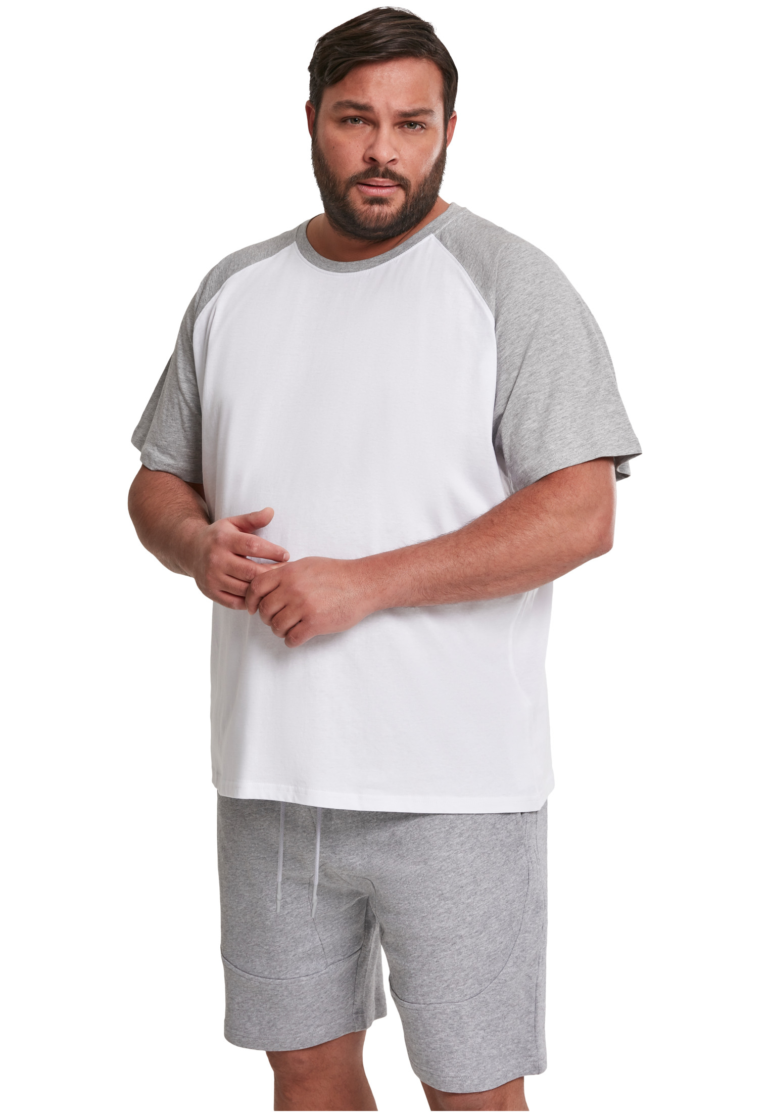 T-Shirt TB639 Urban Classics Raglan Contrast Tee White/Grey