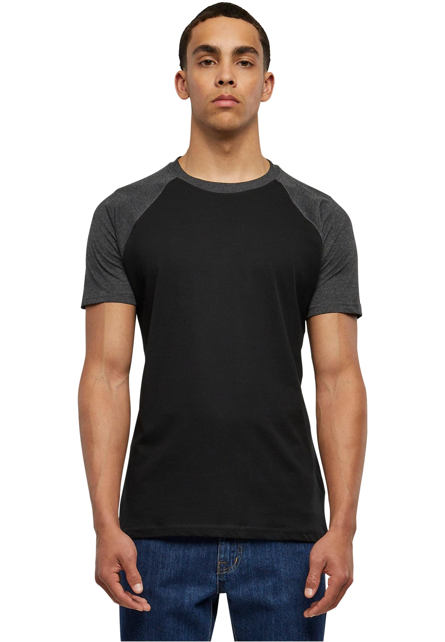T-Shirt TB639 Urban Classics Raglan Contrast Tee Black/Charcoal