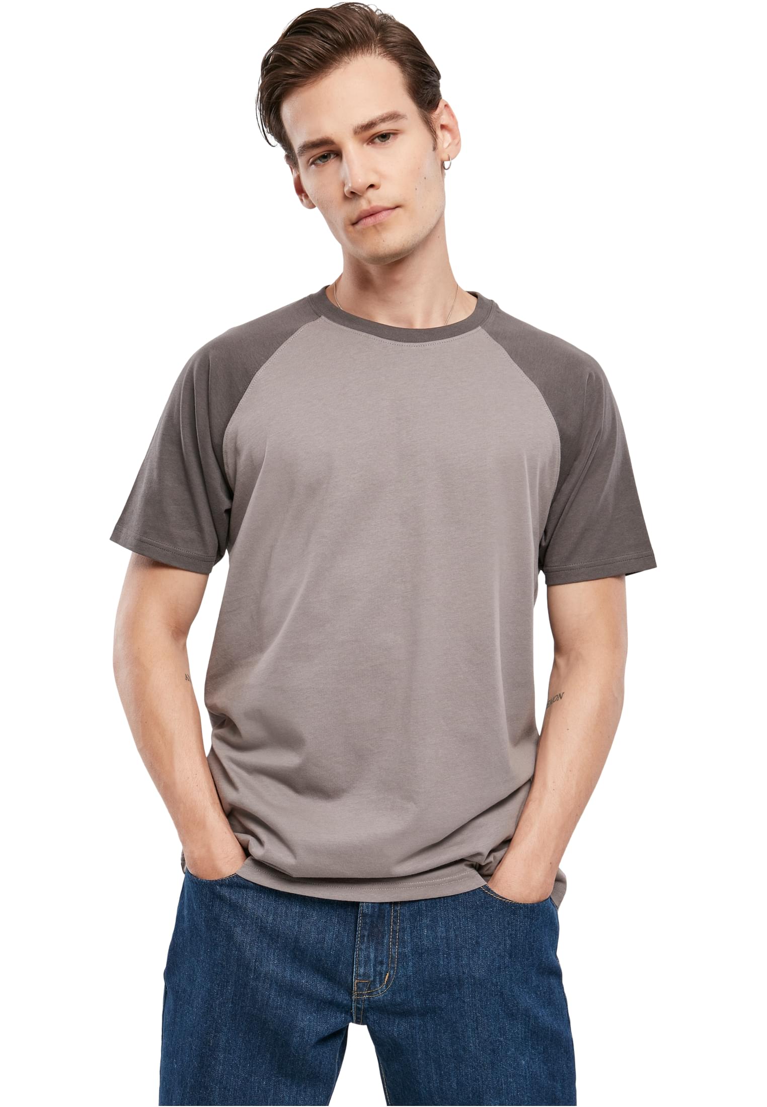 T-Shirt TB639 Urban Classics Raglan Contrast Tee Asphalt/Darkshadow