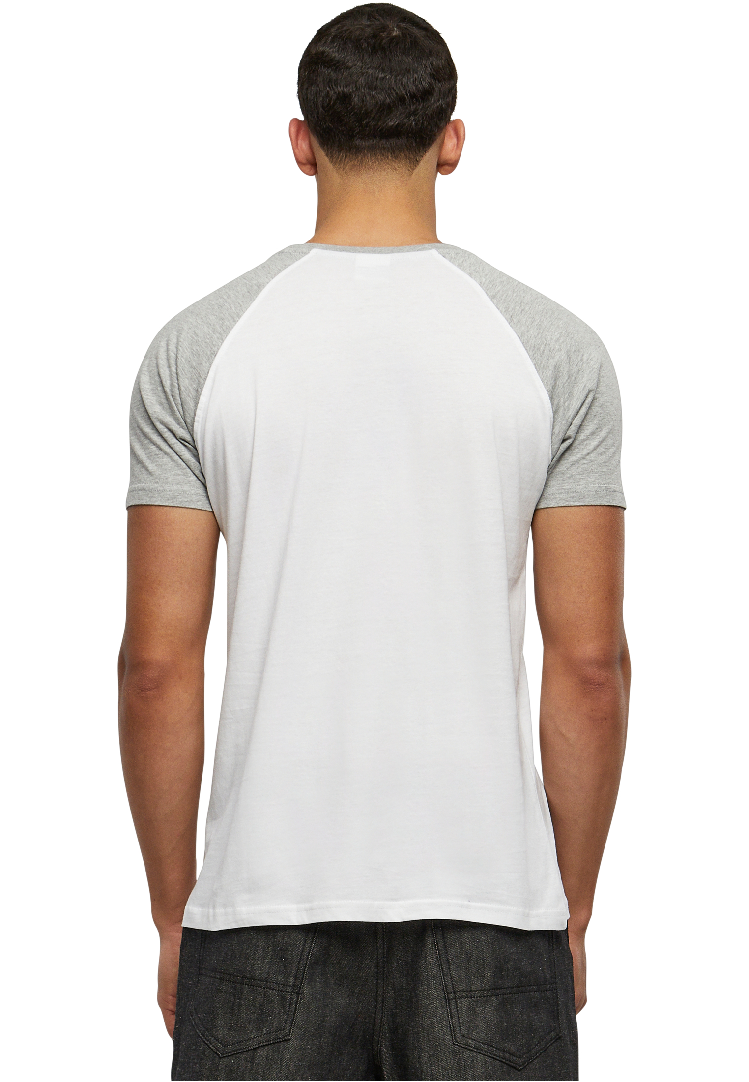 T-Shirt Tb639 Urban Classics Raglan Contrast Tee White Grey ανδρικά Basic T-Shirts Simple Wear Μπλουζάκια κοντομάνικα