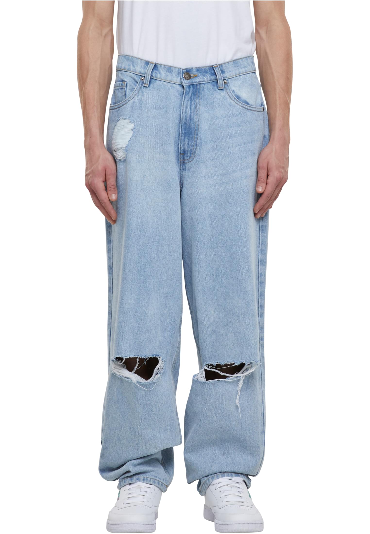 Παντελόνι Jeans Heavy Ounce Knee Cut Baggy Fit TB6682 Urban Classics new light blue washed