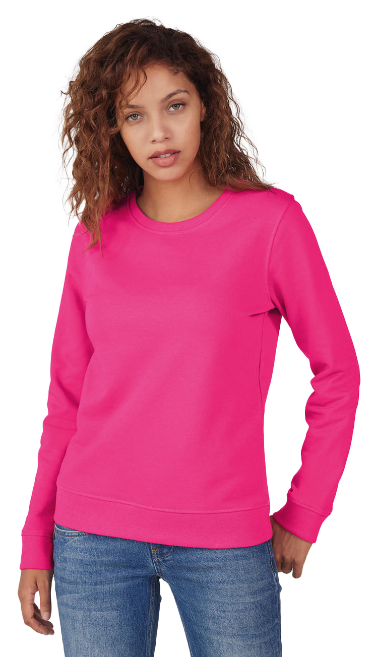 Γυναικείο Φούτερ WW32B B & C Organic Crew Neck French Terry Magenta Ροζ