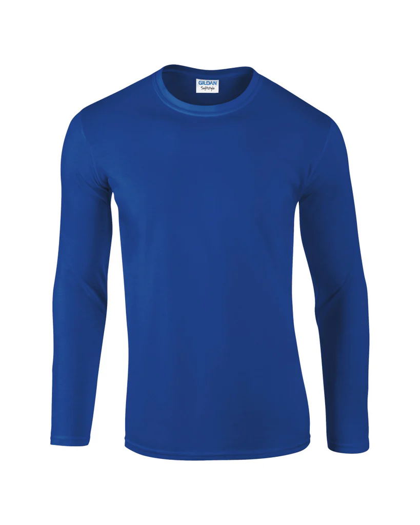 Μακρυμάνικο T-Shirt 64400 Gildan Softstyle Royal ανδρικά Basic T-Shirts Simple Wear Μπλουζάκια κοντομάνικα