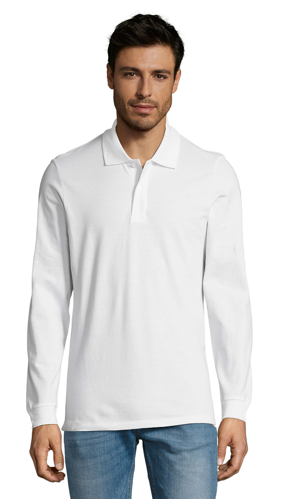 Μπλούζα Polo Μακρυμάνικη Πικέ 02087 SOL'S Perfect LSL Men White