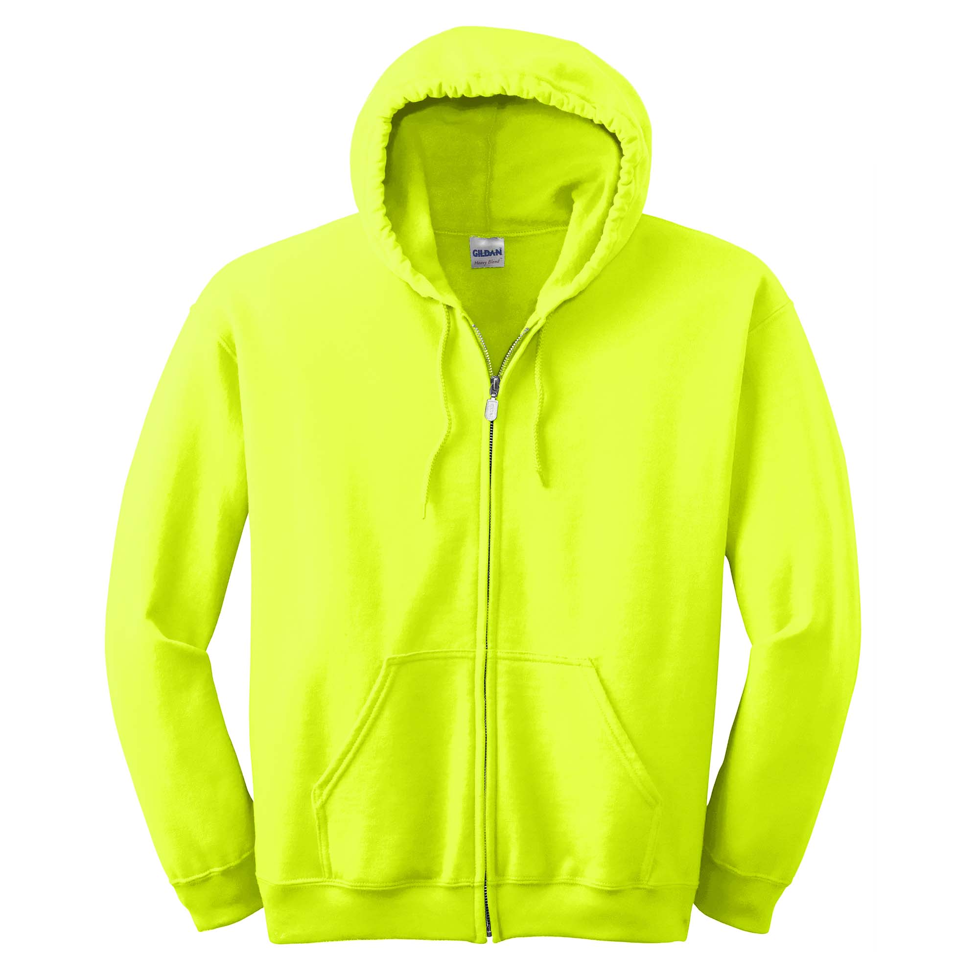 Φούτερ Ζακέτα με Κουκούλα 18600 Gildan Heavy Blend Zip Hoodie Safety Green ανδρικά Simple Wear