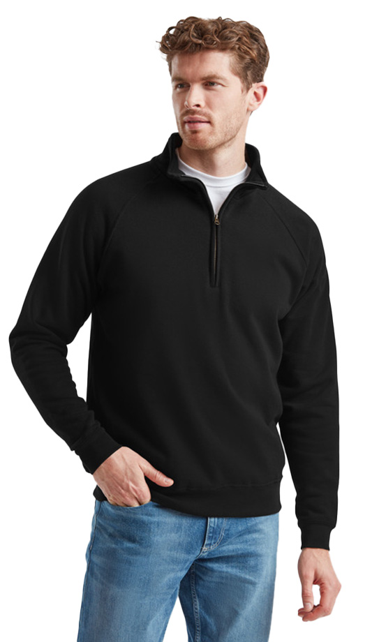 Φούτερ με Φερμουάρ Zip Neck 62-114-0 Fruit of the Loom Black