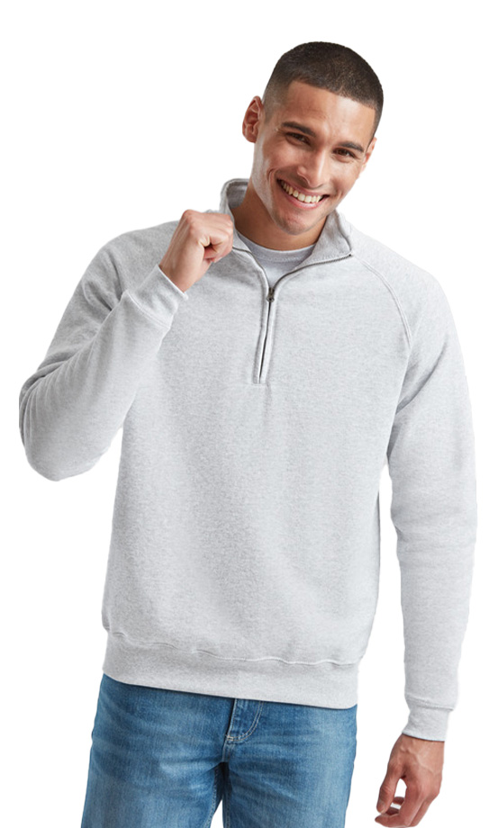 Φούτερ με Φερμουάρ Zip Neck 62-114-0 Fruit of the Loom Heather Grey