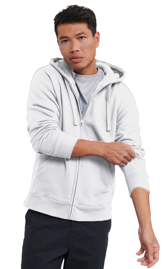Φούτερ με Κουκούλα και Φερμουάρ Authentic Zip Hoodie R-266M-0 Russell White