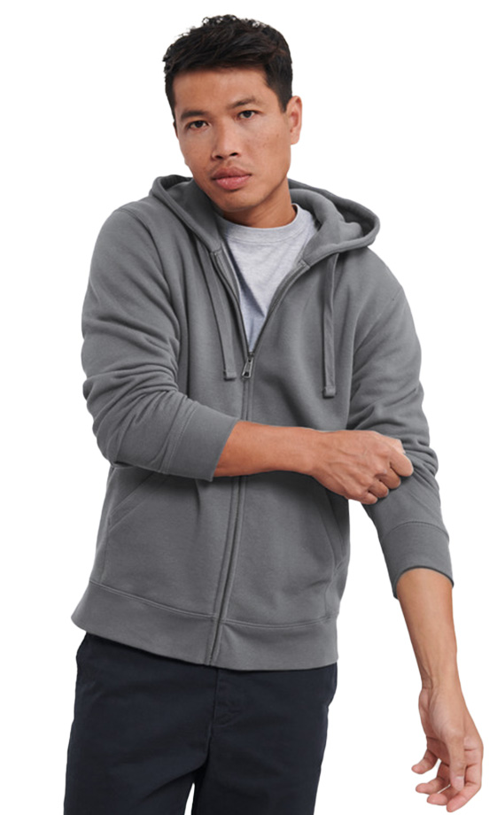 Φούτερ με Κουκούλα και Φερμουάρ Authentic Zip Hoodie R-266M-0 Russell Convoy Grey