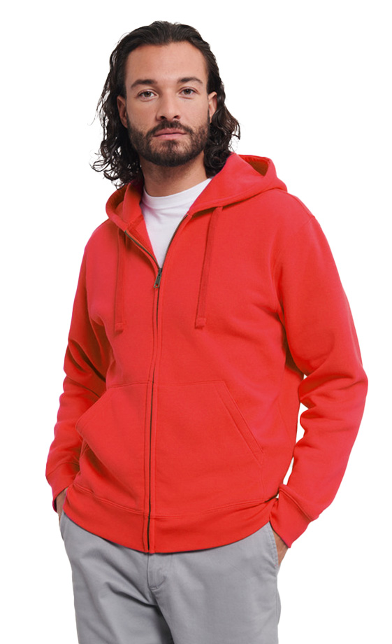 Φούτερ με Κουκούλα και Φερμουάρ Authentic Zip Hoodie R-266M-0 Russell Classic Red