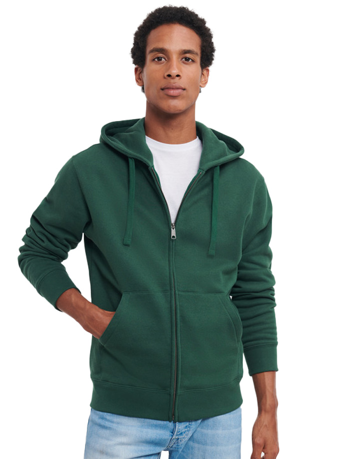 Φούτερ με Κουκούλα και Φερμουάρ Authentic Zip Hoodie R-266M-0 Russell Bottle Green