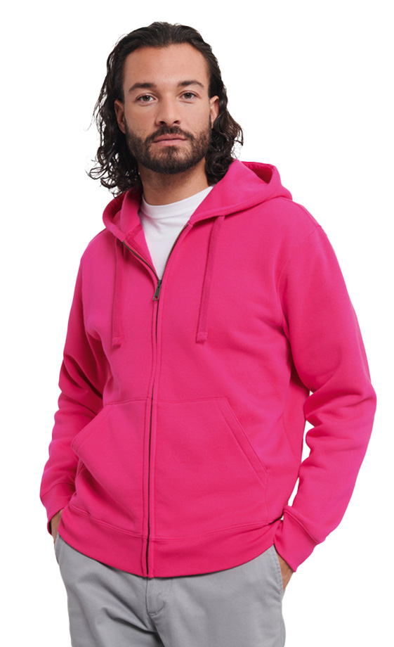 Φούτερ με Κουκούλα και Φερμουάρ Authentic Zip Hoodie R-266M-0 Russell Fuchsia