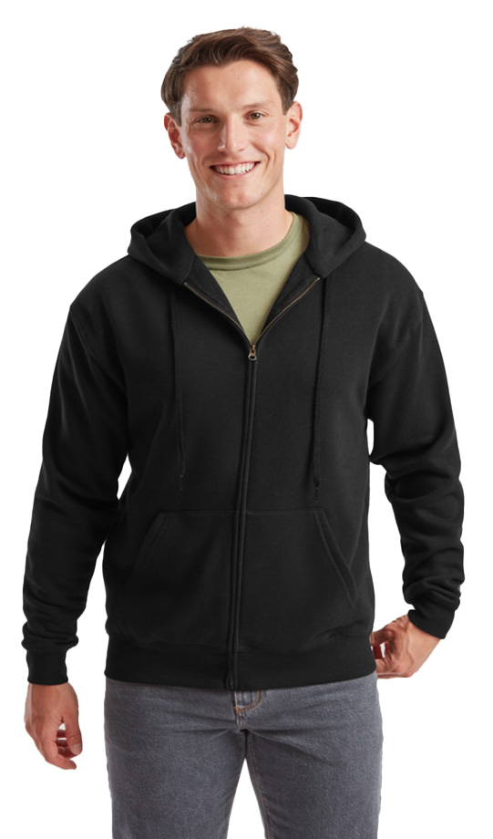 Zip Hoodie Φούτερ 62-034-0 Fruit of the Loom Black