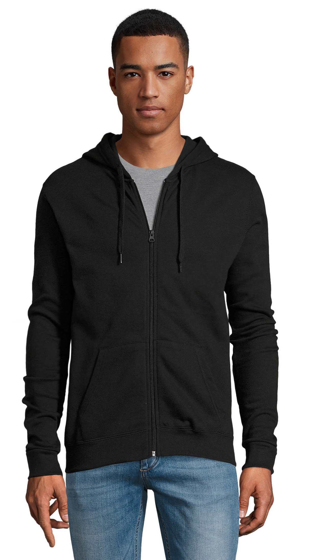 Ζακέτα Φούτερ με Κουκούλα Zip Hoodie 01714 SOL'S Stone Black