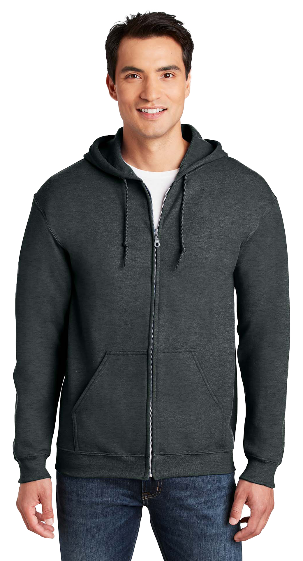 Φούτερ με Κουκούλα και Φερμουάρ 18600 Gildan Heavyweight Full Zip Hooded Sweat Dark Heather