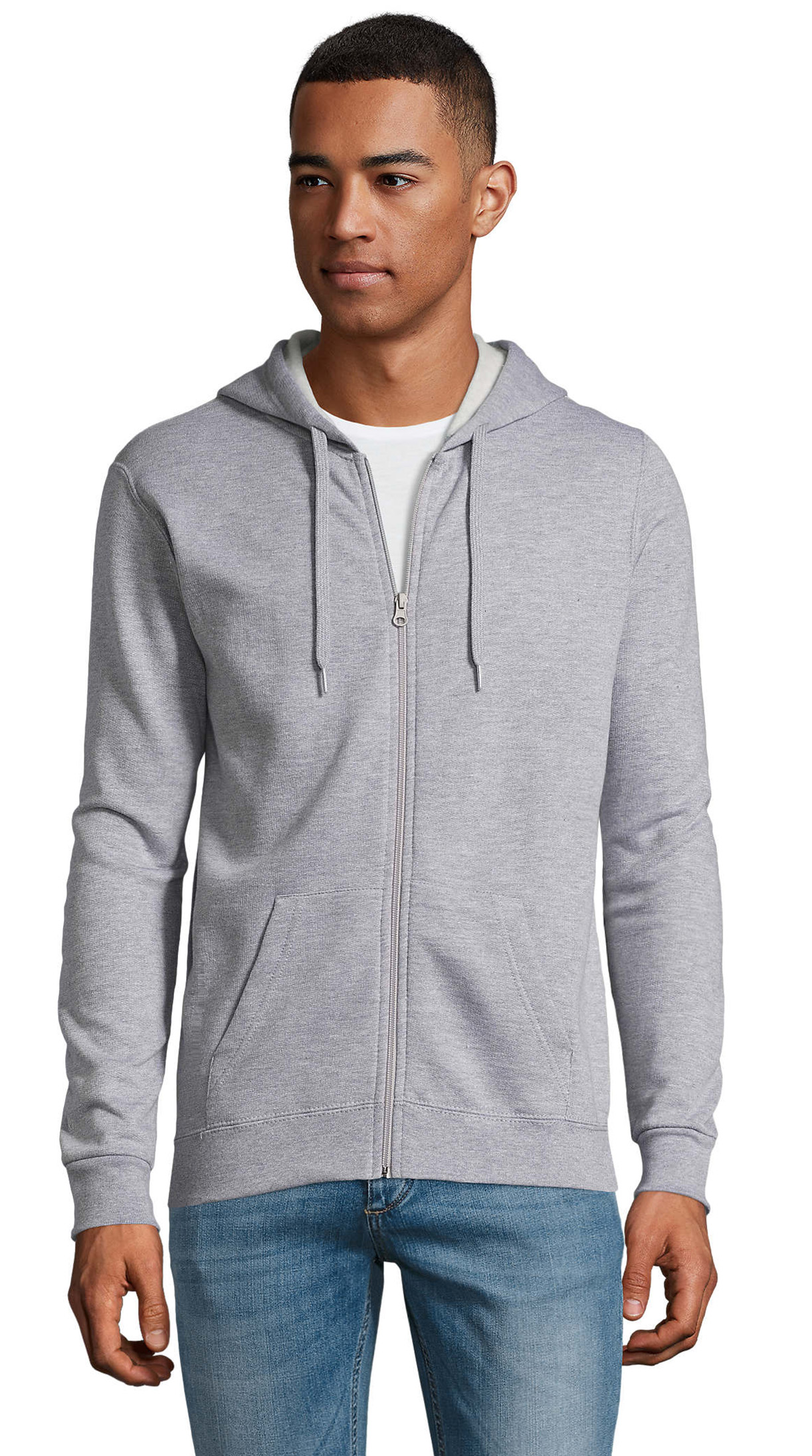 Ζακέτα Φούτερ με Κουκούλα Zip Hoodie 01714 SOL'S Stone Grey Melange