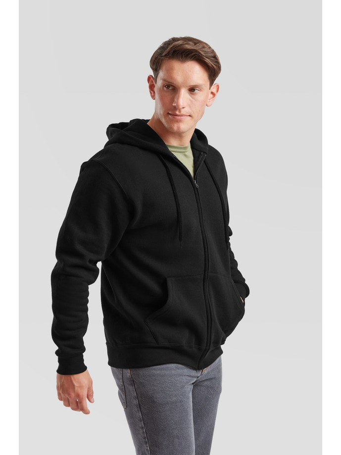 Φούτερ Classic Zip Hoodie 62-062-0 Fruit Of The Loom Black ανδρικά Simple Wear