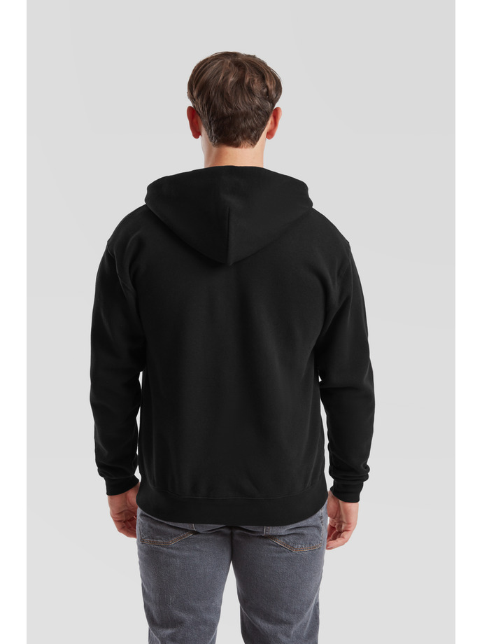Zip Hoodie Φούτερ 62-034-0 Fruit Of The Loom Black ανδρικά Simple Wear