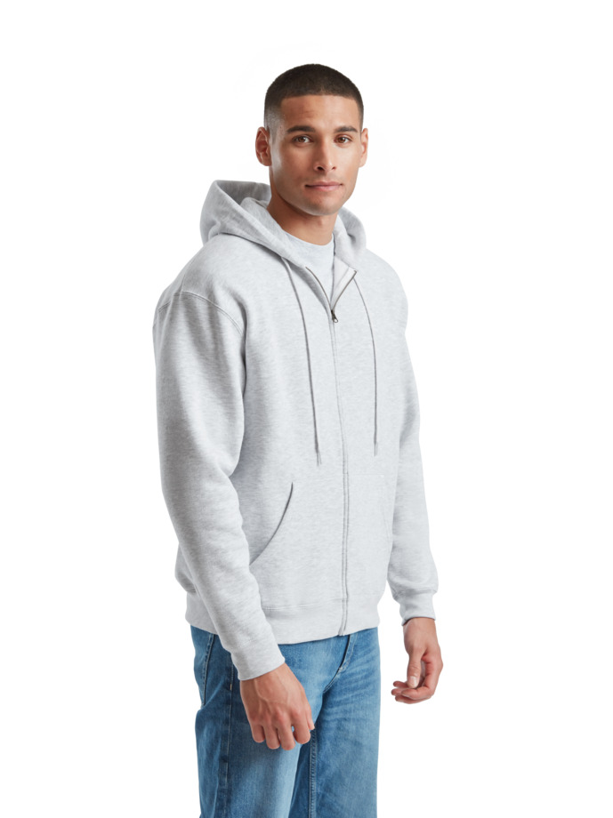 Zip Hoodie Φούτερ 62-034-0 Fruit Of The Loom Heather Grey ανδρικά Simple Wear