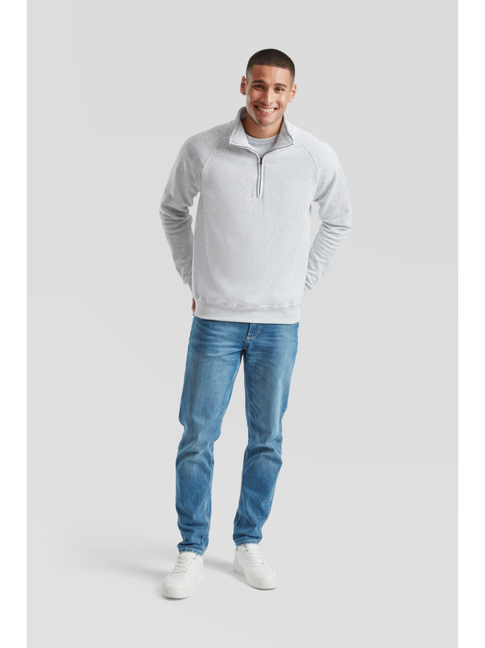 Φούτερ με Φερμουάρ Zip Neck 62-114-0 Fruit Of The Loom Heather Grey ανδρικά Simple Wear