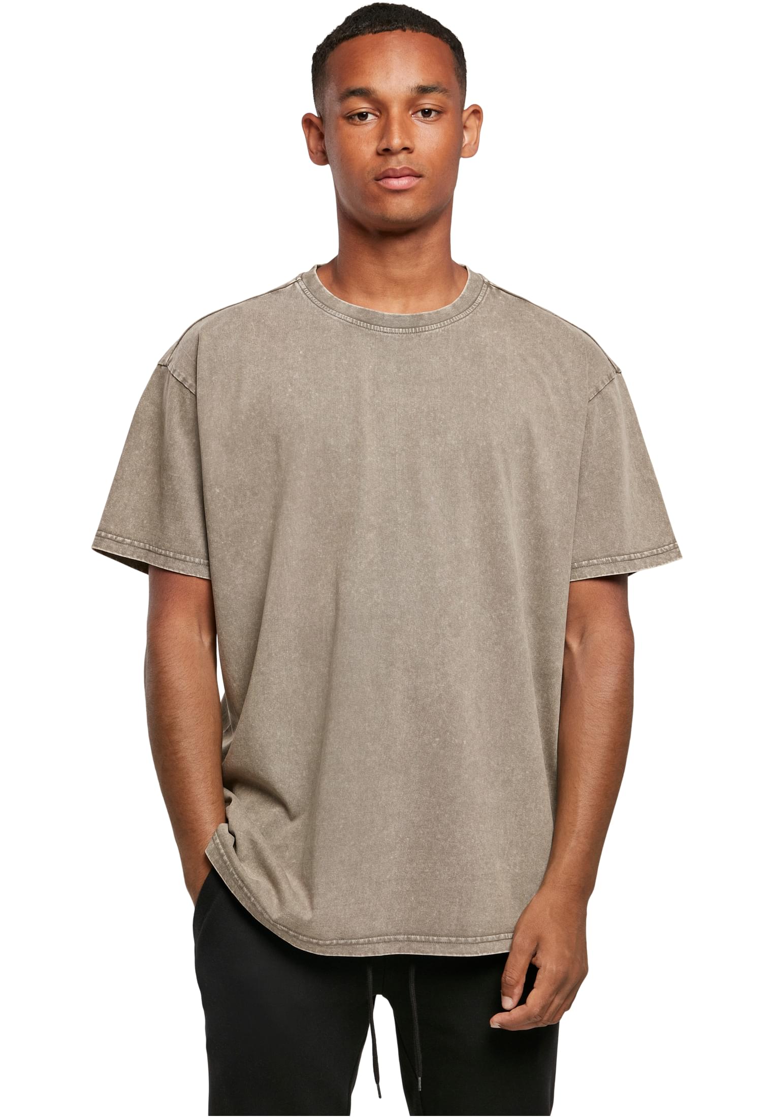 Ανδρικό Oversize T-Shirt Acid Washed BY189-03254 Build Your Brand Dark Khaki darkkhaki